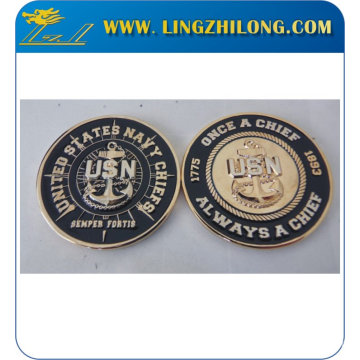 Usn American Chief Round Enamel Challenge Coins